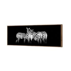 Zebra Cheeks, Black And White (long) -WALL ART DESGIN SALE zebra cheeks black and white long canvas natural floating frame 60x20cm 107536