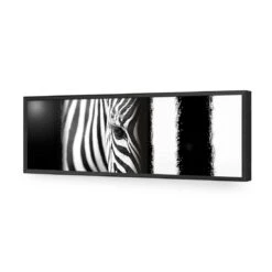 Zebra Eye Arty, Black And White -WALL ART DESGIN SALE zebra eye arty black and white acrylic glass no border black frame 90x30cm 465627