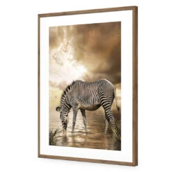 Zebra In Clouds -WALL ART DESGIN SALE zebra in clouds acrylic glass with border natural frame 45x30cm 564366