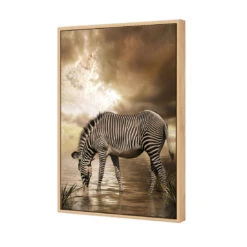 Zebra In Clouds -WALL ART DESGIN SALE zebra in clouds canvas oak floating frame 45x30cm 788503