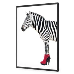 Zebra In Red Boots -WALL ART DESGIN SALE zebra in red boots acrylic glass no border black frame 45x30cm 151650