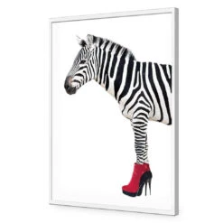 Zebra In Red Boots -WALL ART DESGIN SALE zebra in red boots acrylic glass no border white frame 45x30cm 659603