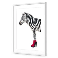 Zebra In Red Boots -WALL ART DESGIN SALE zebra in red boots acrylic glass with border white frame 45x30cm 963689