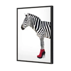 Zebra In Red Boots -WALL ART DESGIN SALE zebra in red boots canvas black floating frame 45x30cm 178188