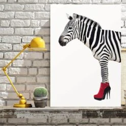 Zebra In Red Boots -WALL ART DESGIN SALE zebra in red boots canvas stretched canvas 45x30cm 732479