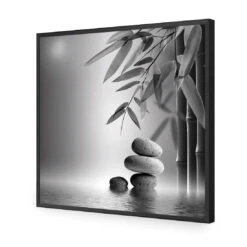 Zen Stones, Black And White (Square) 15 Zen Stones, Black And White (Square) -WALL ART DESGIN SALE zen stones black and white square acrylic glass no border black frame 37x37cm 906014