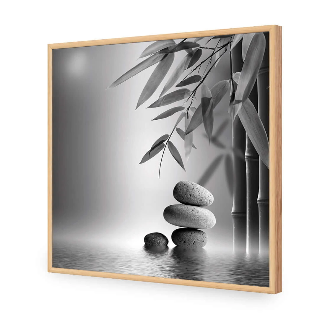 Zen Stones, Black and White (Square) Zen Stones, Black And White (Square) -WALL ART DESGIN SALE zen stones black and white square acrylic glass no border oak frame 37x37cm 726920