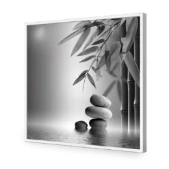Zen Stones, Black And White (Square) 16 Zen Stones, Black And White (Square) -WALL ART DESGIN SALE zen stones black and white square acrylic glass no border white frame 37x37cm 124831