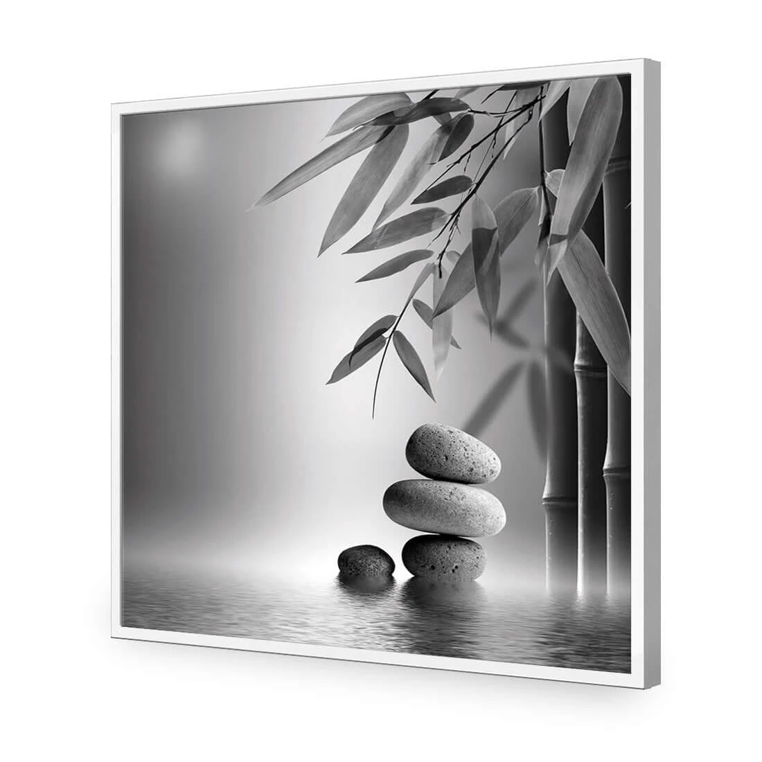 Zen Stones, Black and White (Square) Zen Stones, Black And White (Square) -WALL ART DESGIN SALE zen stones black and white square acrylic glass no border white frame 37x37cm 124831
