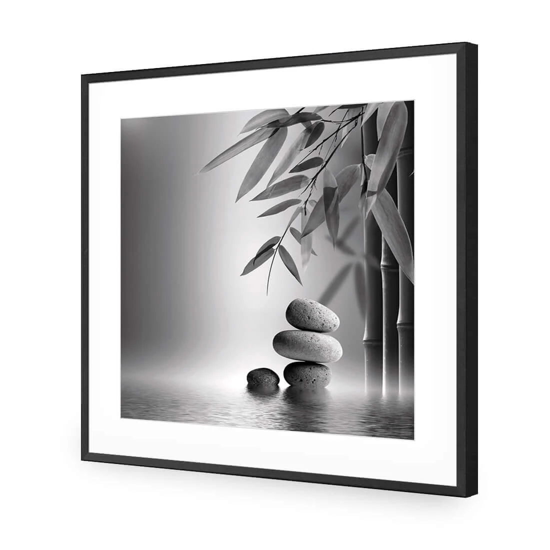 Zen Stones, Black and White (Square) Zen Stones, Black And White (Square) -WALL ART DESGIN SALE zen stones black and white square acrylic glass with border black frame 37x37cm 998030
