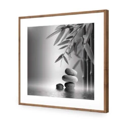 Zen Stones, Black And White (Square) 13 Zen Stones, Black And White (Square) -WALL ART DESGIN SALE zen stones black and white square acrylic glass with border natural frame 37x37cm 866537