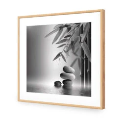 Zen Stones, Black And White (Square) 12 Zen Stones, Black And White (Square) -WALL ART DESGIN SALE zen stones black and white square acrylic glass with border oak frame 37x37cm 957413