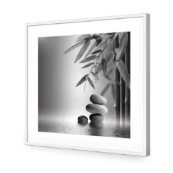 Zen Stones, Black And White (Square) 11 Zen Stones, Black And White (Square) -WALL ART DESGIN SALE zen stones black and white square acrylic glass with border white frame 37x37cm 315703