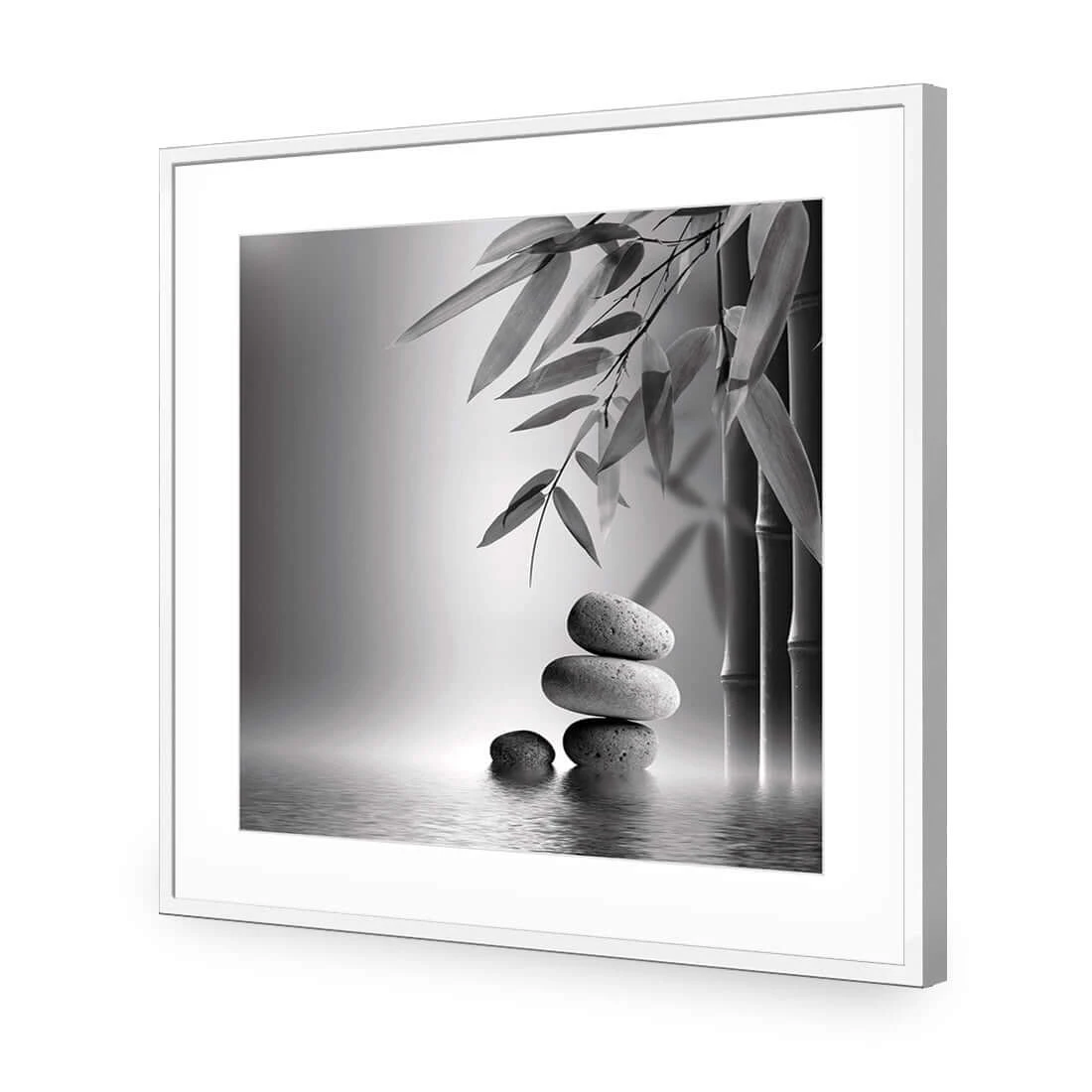 Zen Stones, Black and White (Square) Zen Stones, Black And White (Square) -WALL ART DESGIN SALE zen stones black and white square acrylic glass with border white frame 37x37cm 315703