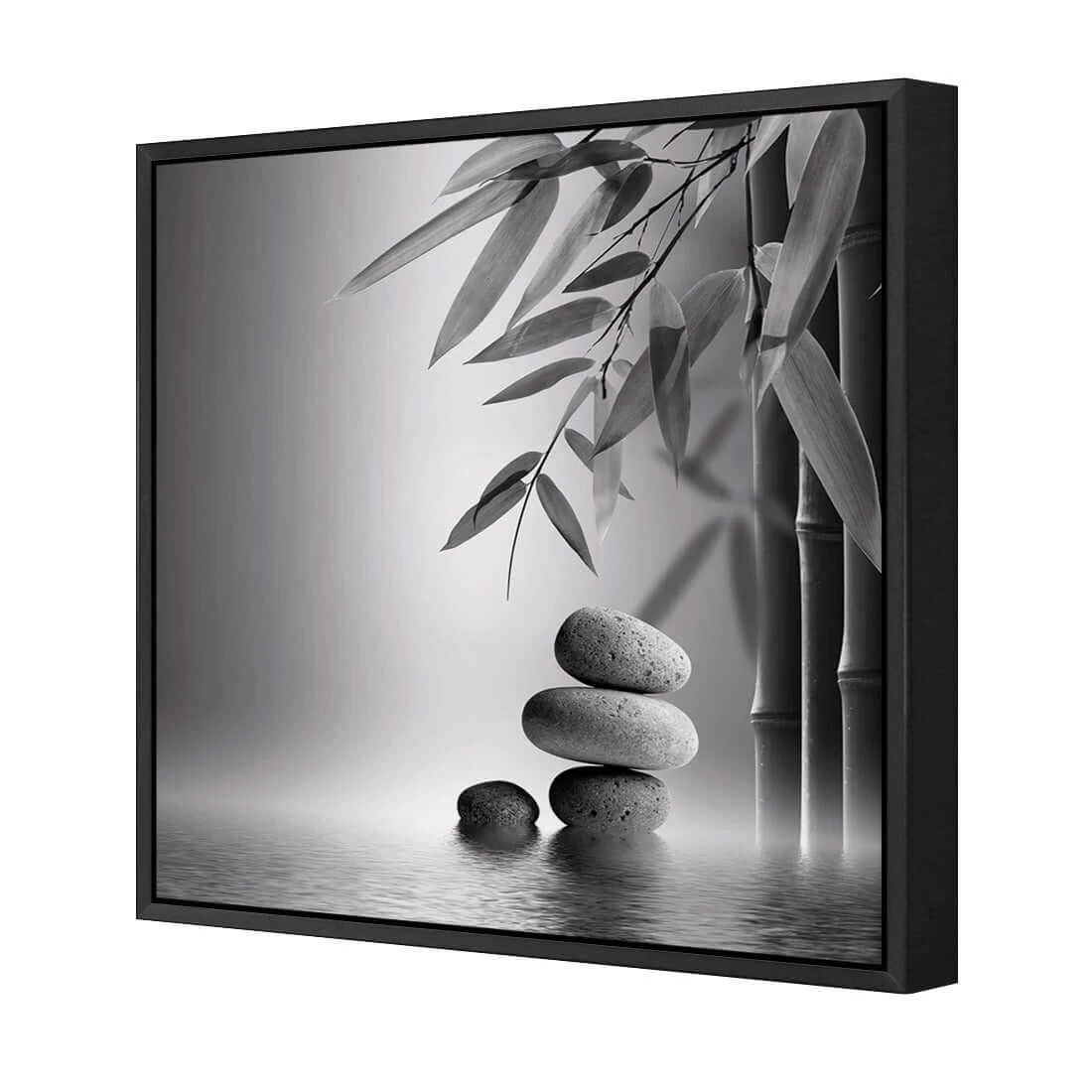 Zen Stones, Black and White (Square) Zen Stones, Black And White (Square) -WALL ART DESGIN SALE zen stones black and white square canvas black floating frame 37x37cm 799341