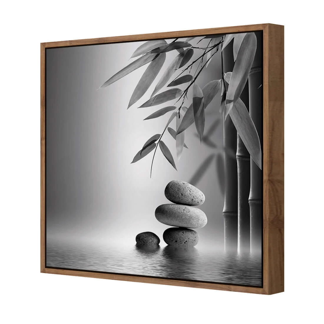Zen Stones, Black and White (Square) Zen Stones, Black And White (Square) -WALL ART DESGIN SALE zen stones black and white square canvas natural floating frame 37x37cm 386156