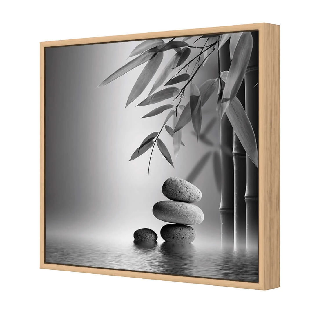Zen Stones, Black and White (Square) Zen Stones, Black And White (Square) -WALL ART DESGIN SALE zen stones black and white square canvas oak floating frame 37x37cm 690067