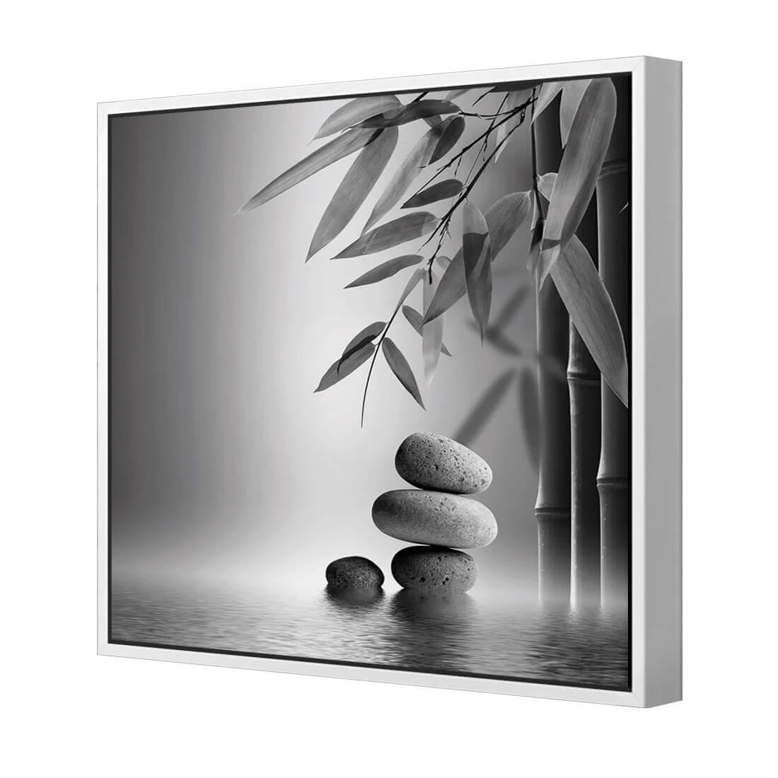 Zen Stones, Black and White (Square) Zen Stones, Black And White (Square) -WALL ART DESGIN SALE zen stones black and white square canvas white floating frame 37x37cm 125490
