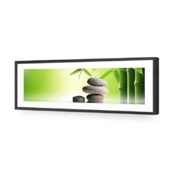 Zen Stones (Long) 10 Zen Stones (Long) -WALL ART DESGIN SALE zen stones long acrylic glass with border black frame 90x30cm 445027